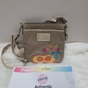 Coach Signature Poppy Crossbody Bag - Brown & Multi EUC COA